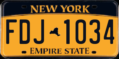 NY license plate FDJ1034