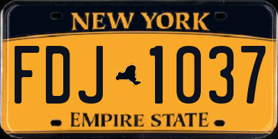 NY license plate FDJ1037