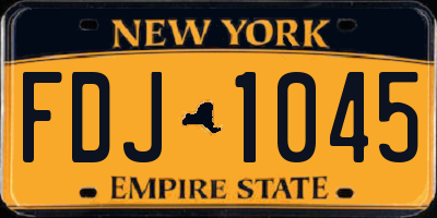 NY license plate FDJ1045