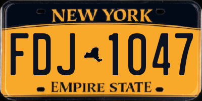 NY license plate FDJ1047