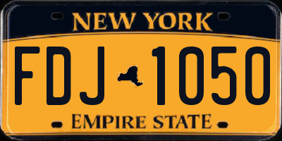 NY license plate FDJ1050