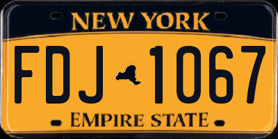 NY license plate FDJ1067
