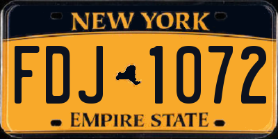 NY license plate FDJ1072