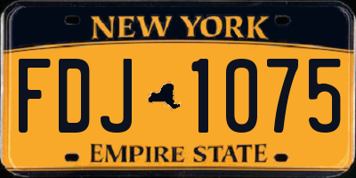 NY license plate FDJ1075