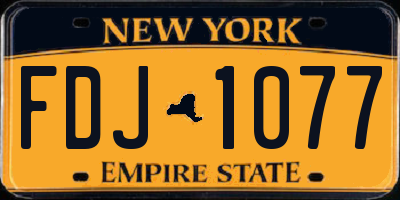 NY license plate FDJ1077