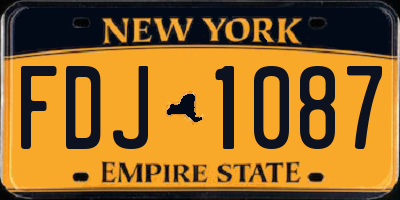NY license plate FDJ1087