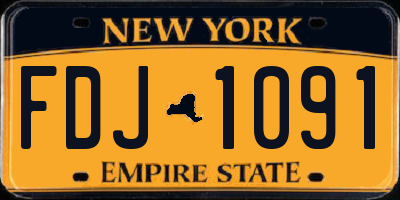 NY license plate FDJ1091