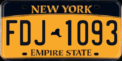 NY license plate FDJ1093
