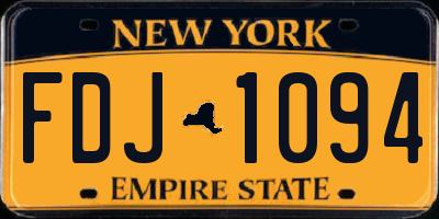 NY license plate FDJ1094