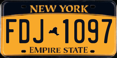 NY license plate FDJ1097