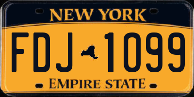NY license plate FDJ1099