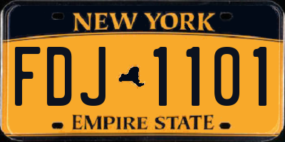 NY license plate FDJ1101