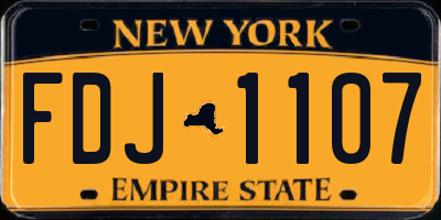 NY license plate FDJ1107
