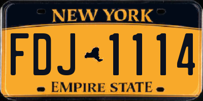NY license plate FDJ1114
