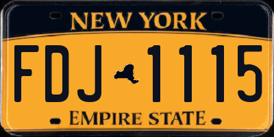 NY license plate FDJ1115