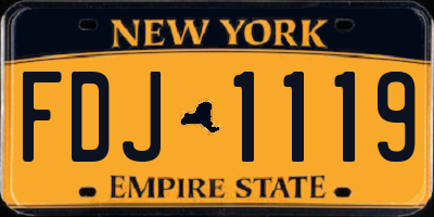NY license plate FDJ1119