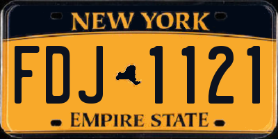 NY license plate FDJ1121