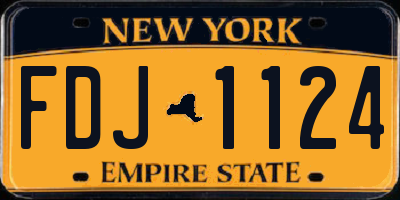 NY license plate FDJ1124