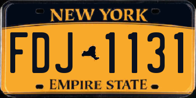 NY license plate FDJ1131