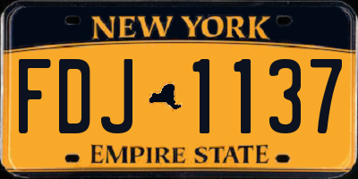 NY license plate FDJ1137