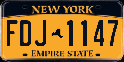 NY license plate FDJ1147