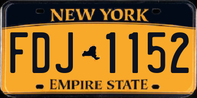 NY license plate FDJ1152