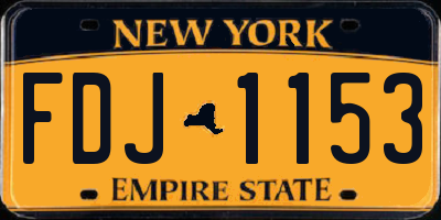 NY license plate FDJ1153