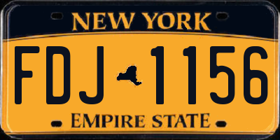NY license plate FDJ1156