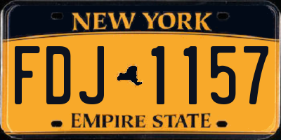 NY license plate FDJ1157