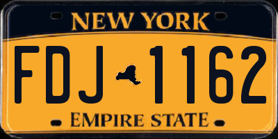 NY license plate FDJ1162