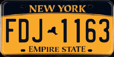 NY license plate FDJ1163