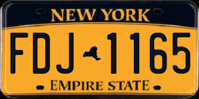 NY license plate FDJ1165