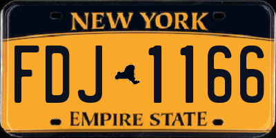 NY license plate FDJ1166