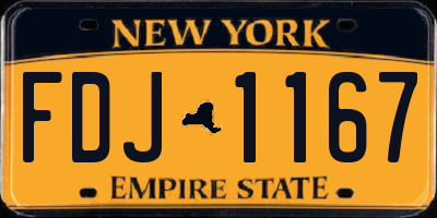 NY license plate FDJ1167