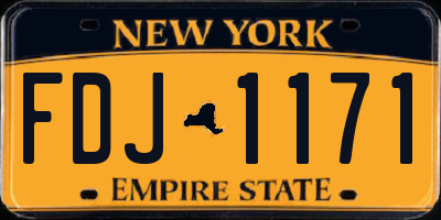 NY license plate FDJ1171