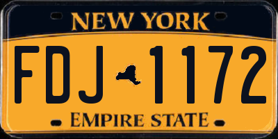 NY license plate FDJ1172