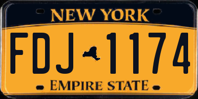 NY license plate FDJ1174