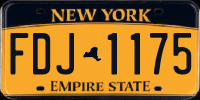 NY license plate FDJ1175