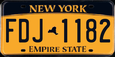 NY license plate FDJ1182