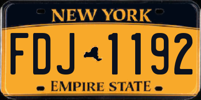 NY license plate FDJ1192