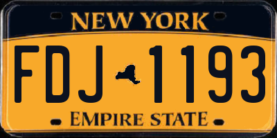 NY license plate FDJ1193