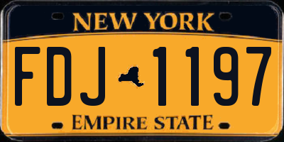 NY license plate FDJ1197