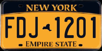 NY license plate FDJ1201