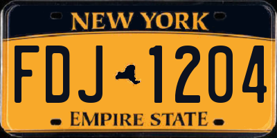 NY license plate FDJ1204