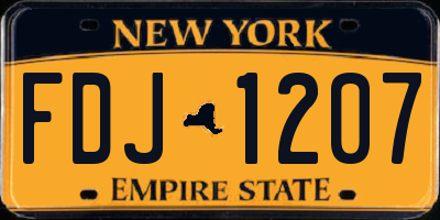 NY license plate FDJ1207