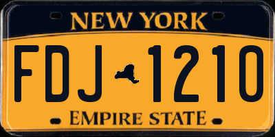 NY license plate FDJ1210