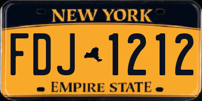 NY license plate FDJ1212