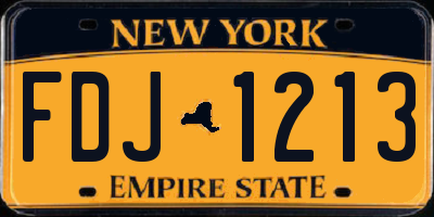 NY license plate FDJ1213
