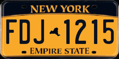 NY license plate FDJ1215