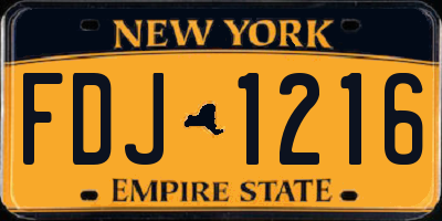 NY license plate FDJ1216